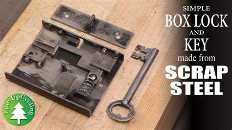 video how to make the lock of the metal box|scrap steel warded box lock.